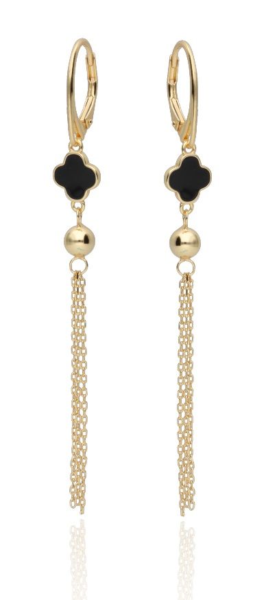 Silver Earrings Gold Plated English Long