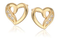 Silver Earrings gold plated heart 7.8m