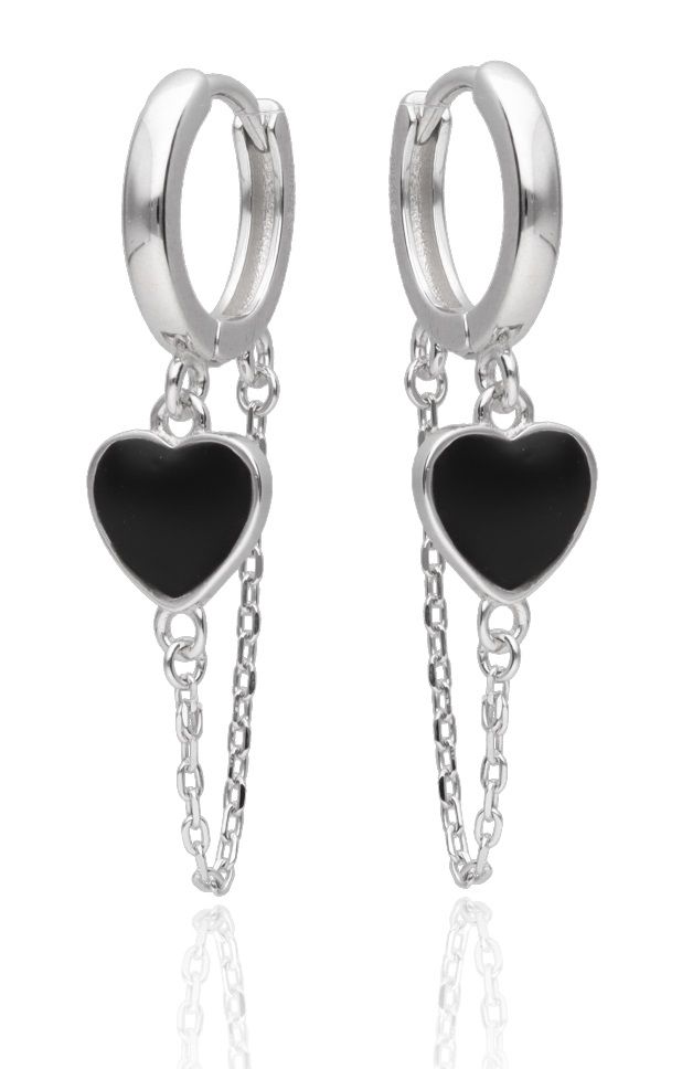 Silver Earrings Heart