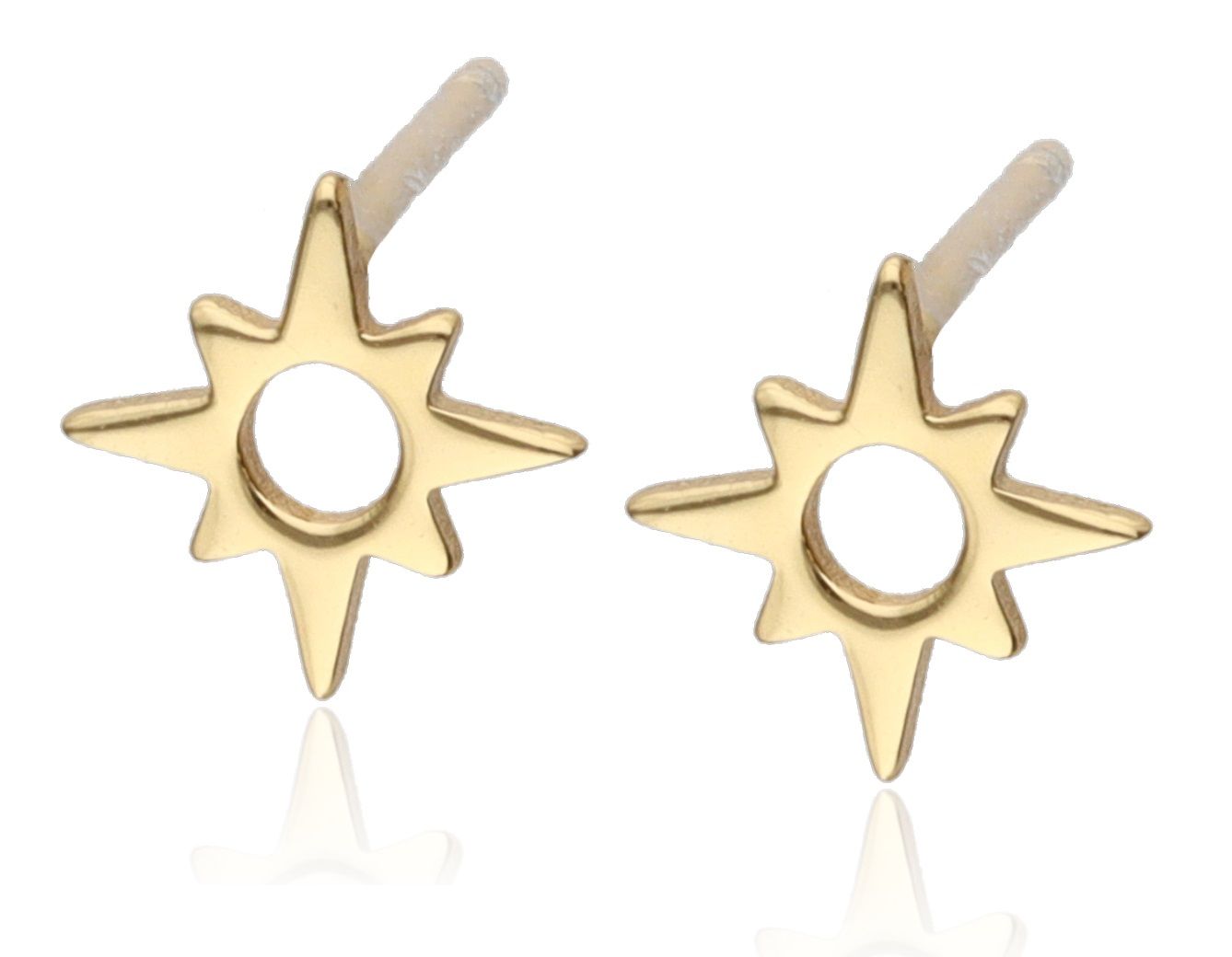 Silver Earrings Gold Plated Star