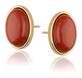 Silver Earrings Red Jasper Plated 16mm