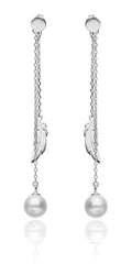 Silver Earrings Pearl Pen