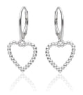 Silver Earrings Long Heart