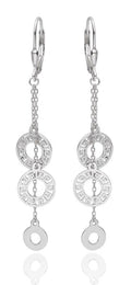Silver Earrings English Long Greek