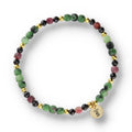 Silver Bracelet -30% tourmaline, emerald, hematite