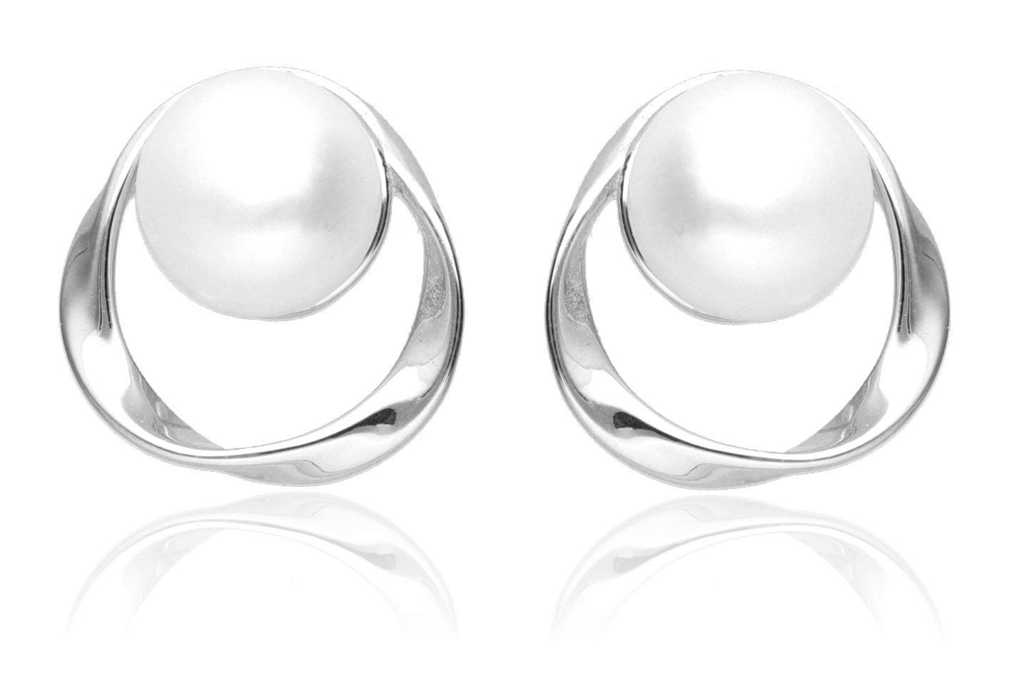 Silver Earrings Pearl Shell 17 mm