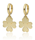 Silver Earrings Clover Gold Plated