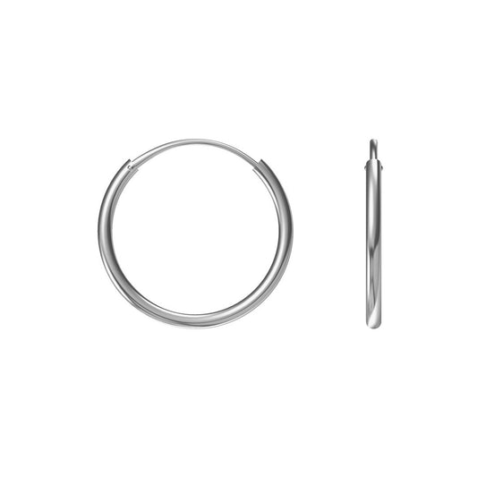 Silver Earrings Hoop 1.5 x 18 mm Infinity Closure