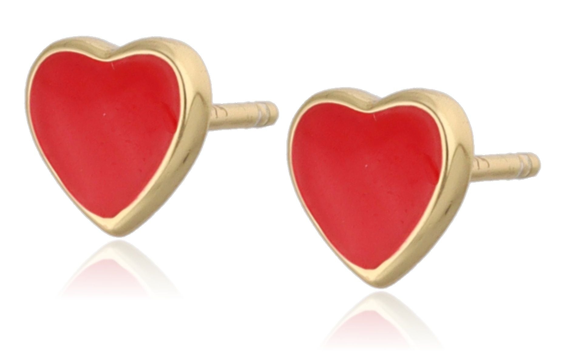 Silver Earrings NEW gold plated heart 6mm