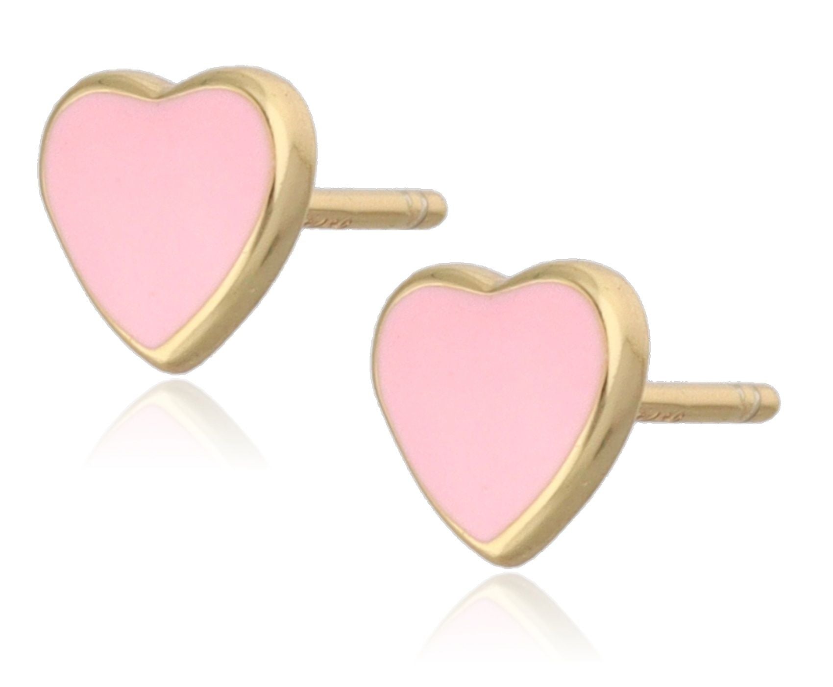 Silver Earrings NEW gold plated heart 6mm