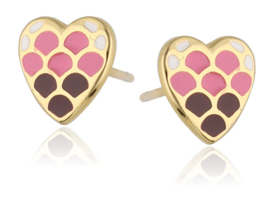 Silver Earrings Gold Plated Heart 8.8M