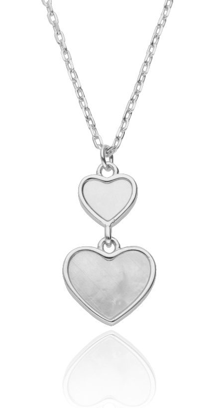 Silver Necklace Heart Shell 43+3