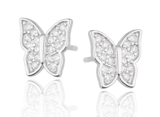Silberohrringe Schmetterling 8M