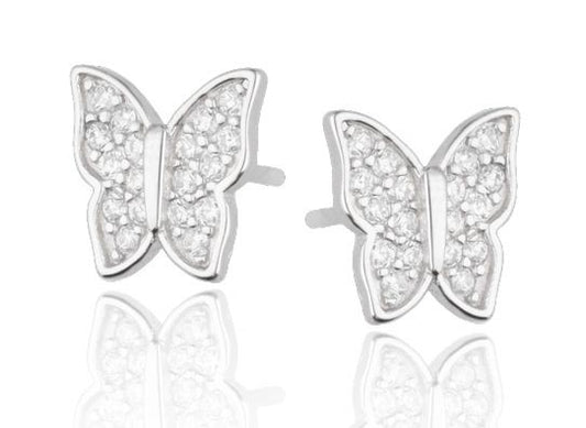 Silberohrringe Schmetterling 8M