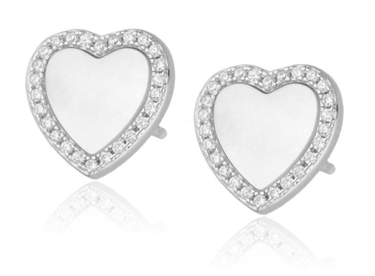 Silver Earrings Heart Shell 10M