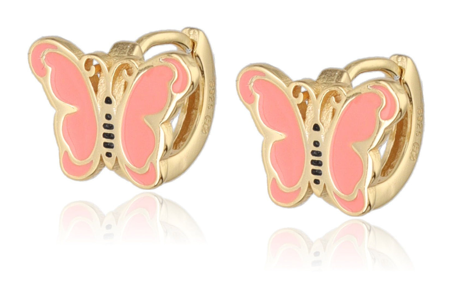 Silver Earrings Butterfly Kids Gold Plated 11.8M