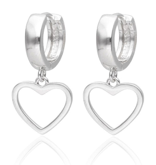 Silver Earrings Heart