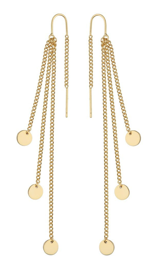 Silver Earrings Dragged Gold Plated 9 cm