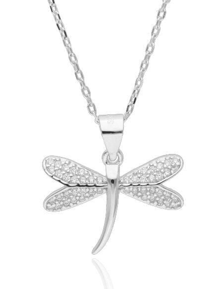Silver Necklace Dragonfly 19M