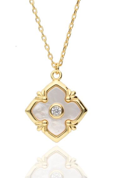 Silver Necklace Gold Plated Shell