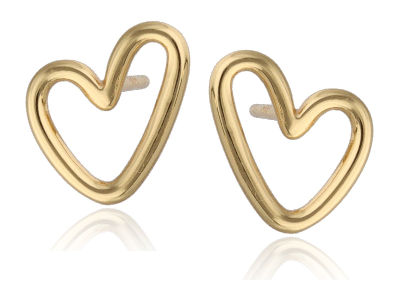 Silver Earrings gold plated heart 10m
