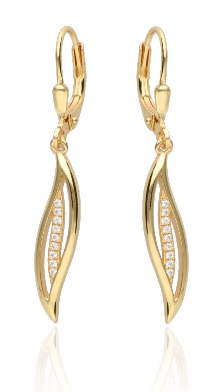 Silver Earrings Gold Plated English Long
