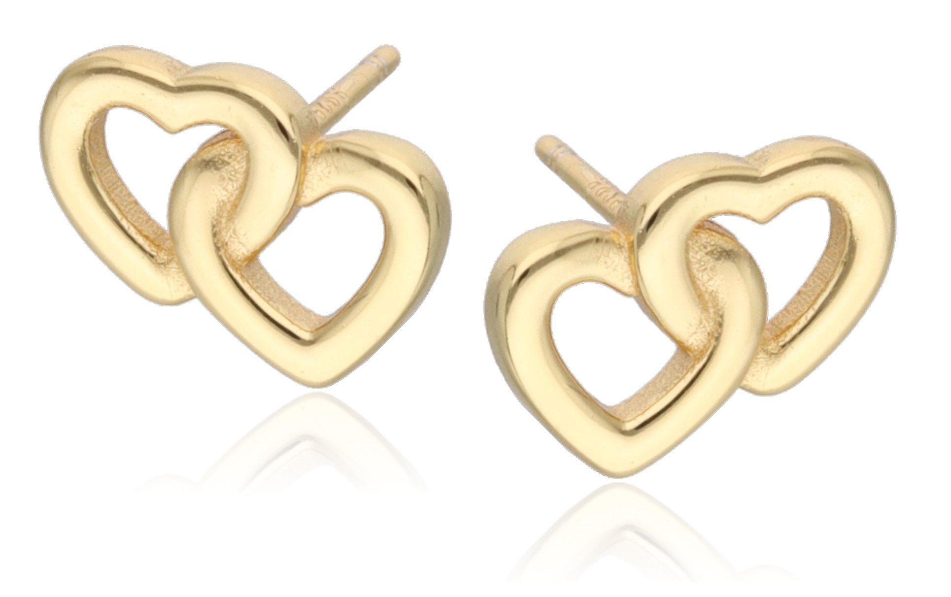 Silver Earrings gold plated heart 10.8m