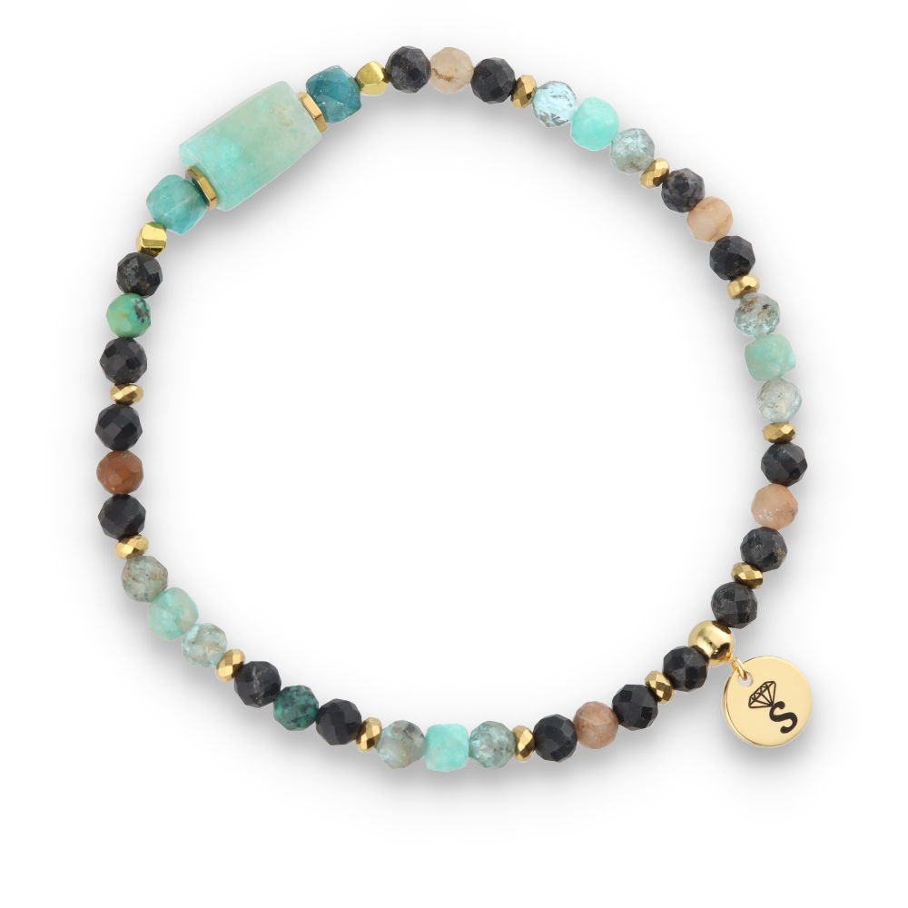 Silver Bracelet -30% Turquoise, Hematite, Apatite, Amazonite