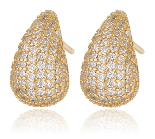 Silver Earrings Drop Gold Plated