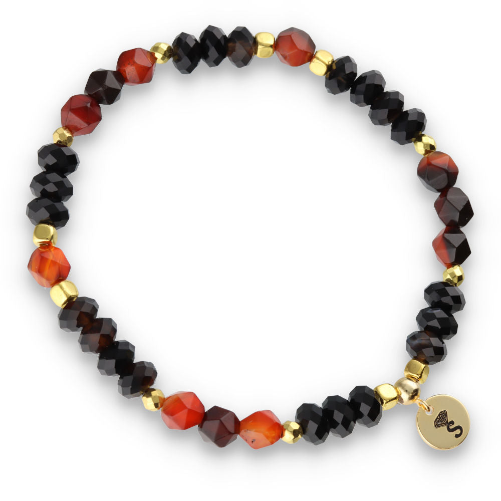 Silver Bracelet -30% Agat black, Coffee Agat, Hematit, Ironstone