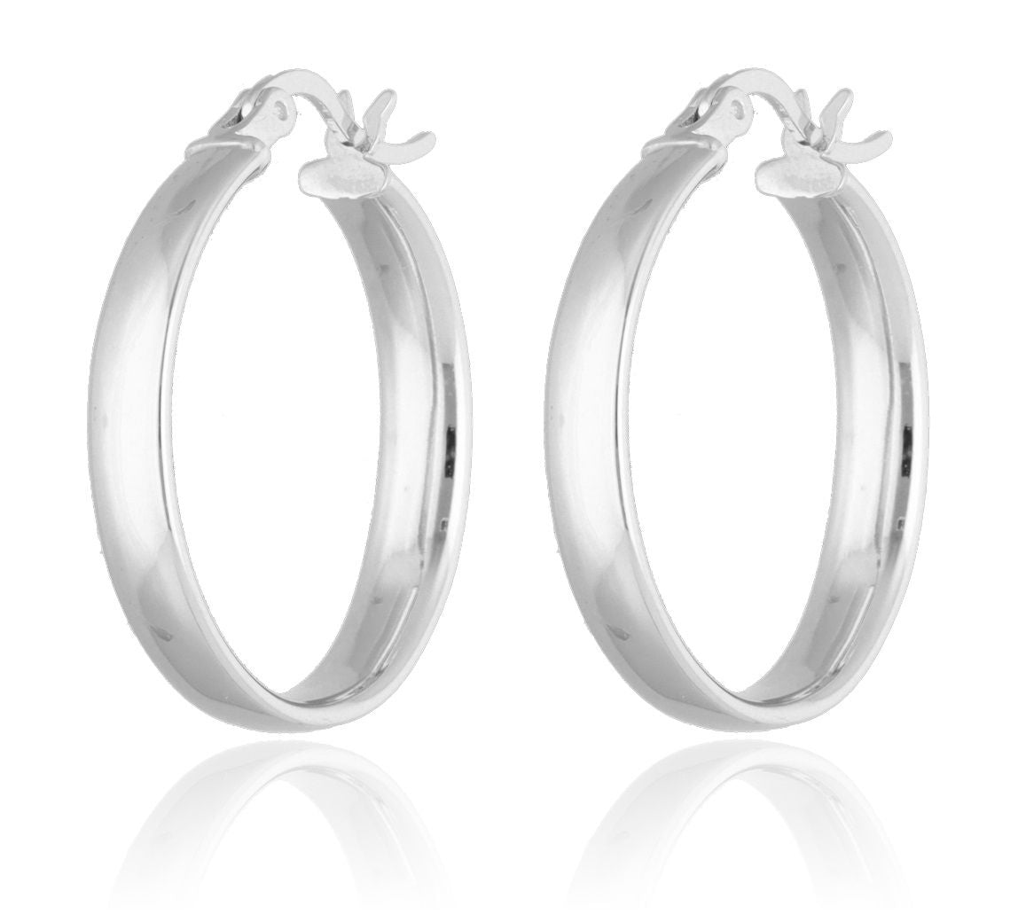 Silver Earrings Flattened 4X25