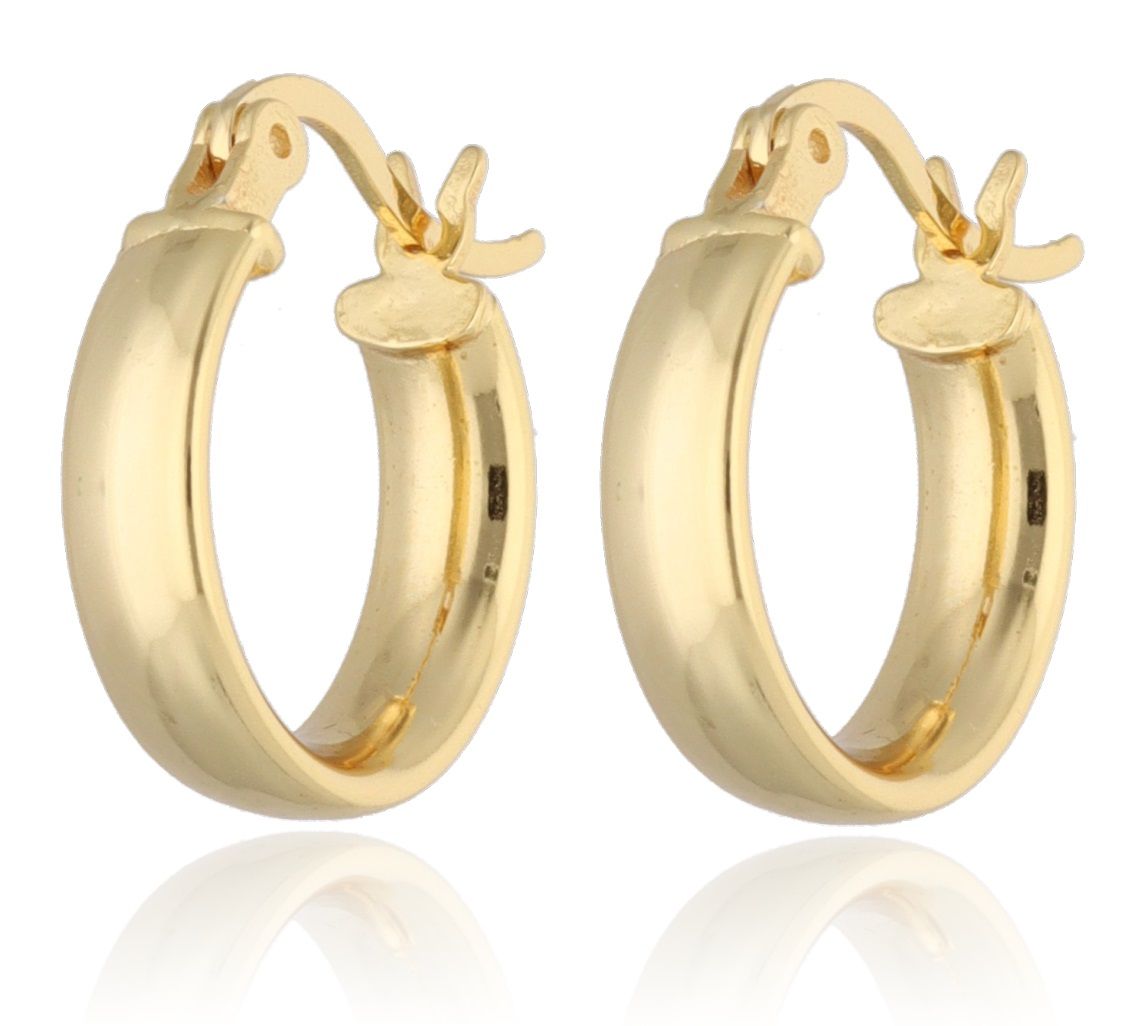 Silver Earrings Flattened 4X15 Gold Plated