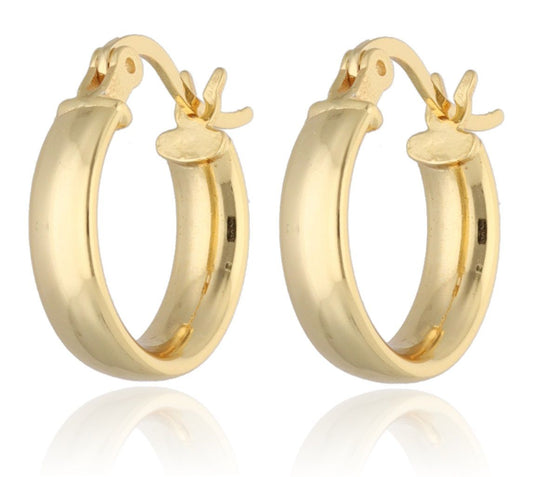 Silver Earrings Flattened 4X15 Gold Plated