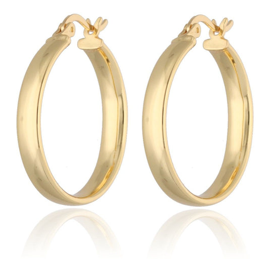 Silver Earrings -H Flattened 4X25 Gold Plated