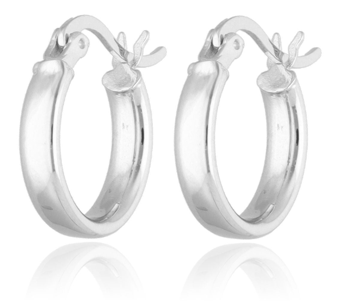 Silver Earrings Flattened 3X15
