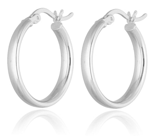 Silver Earrings 3X20mm Hoops