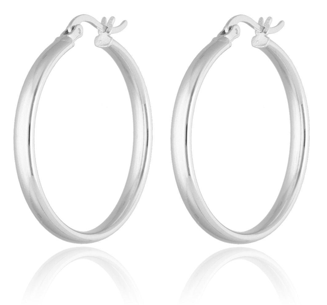 Silver Earrings Flattened 3X30