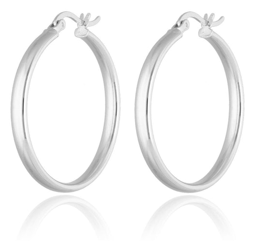 Silver Earrings Flattened 3X30