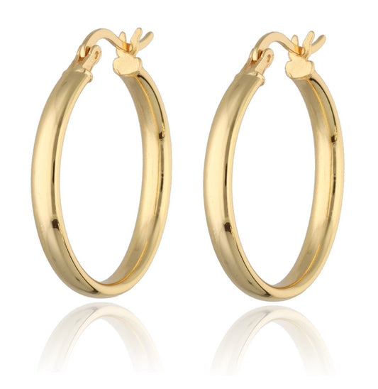 Silver Earrings Flattened 3X25 Gold Plated