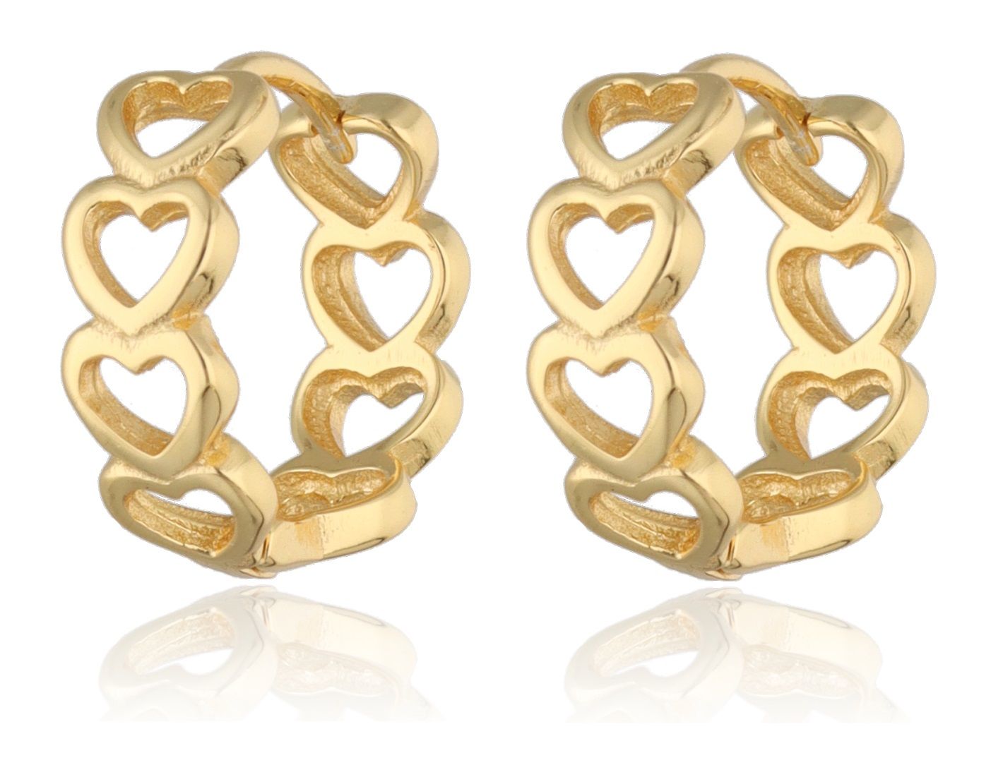 Silver Earrings Gold Plated Heart