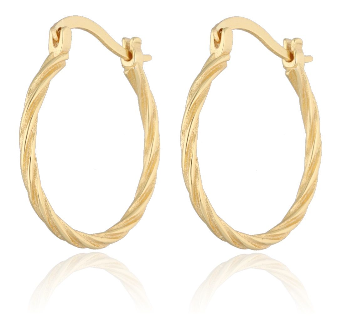 Silver Earrings Gold Plated 25Mm