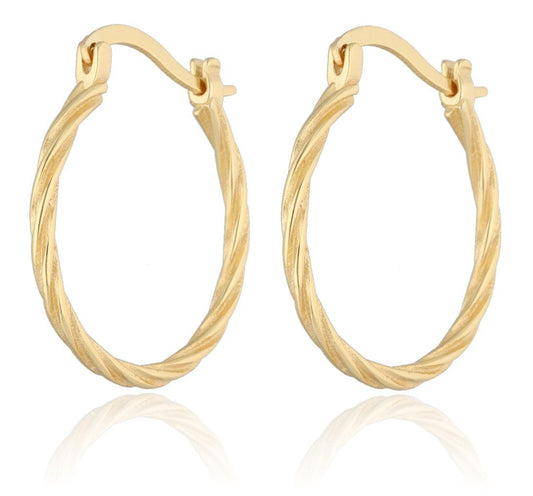 Silver Earrings Gold Plated 25Mm