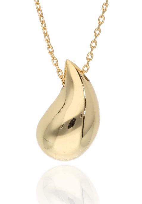 Silver Necklace Gold 18Mm Drop 45+5