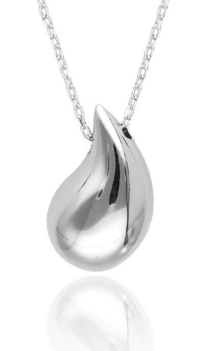 Silver Necklace Rhodium 18Mm Drop 45+5