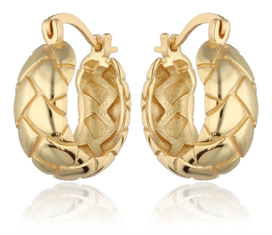Silver Earrings Gold Plated 16mm