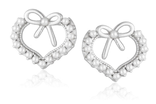 Silber Ohrringe Infinity Herz Perle 12M