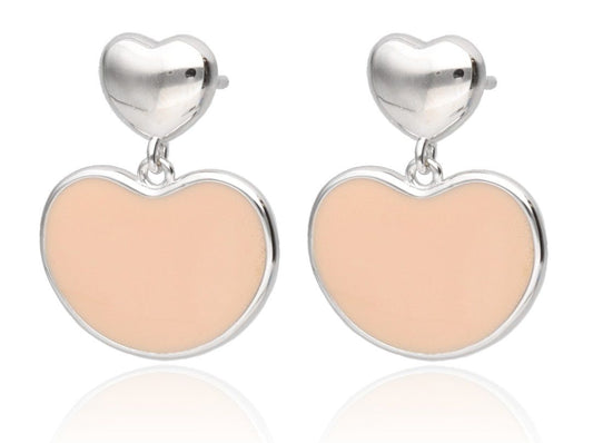 Silver Earrings Enamel Heart