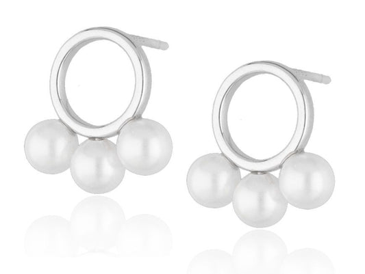 Silver Earrings Pearl 15M