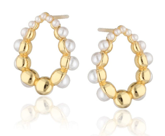 Silver Earrings Gold Plated Pearl 24.6M