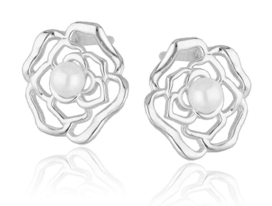 Silberohrringe Perlenblume 10,6 m